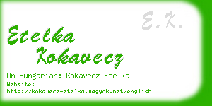etelka kokavecz business card
